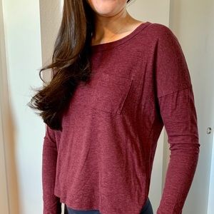 Burgundy Long Sleeve Tee